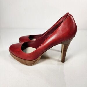 Bakers Jacinda Womens Leather Heels Size 7.5M Red 3" Stiletto